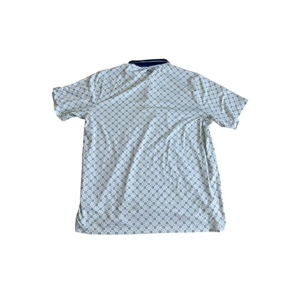 PUMA Men's Blue White Patterned Golf Tech Polo Shirt Size XL - Picture 3 of 6